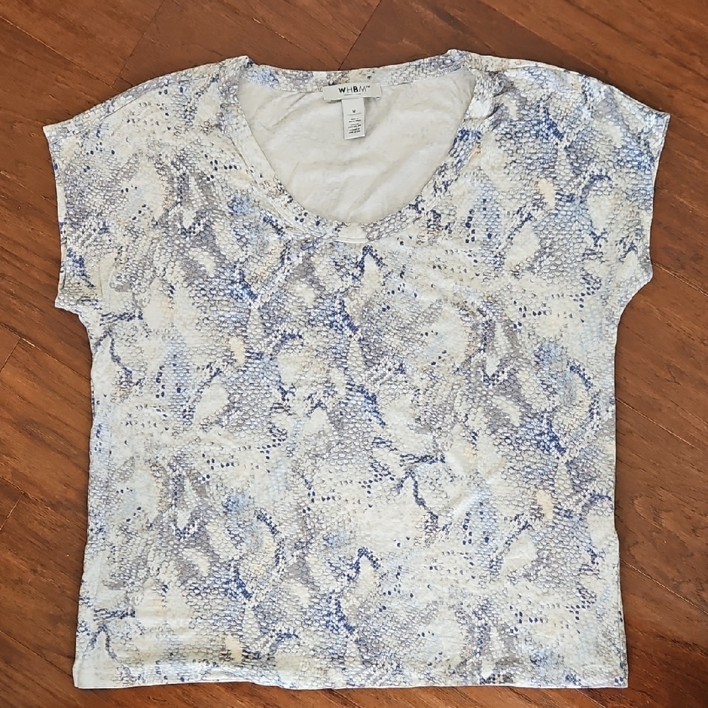 White House Black Market Snake Print Tee Size M